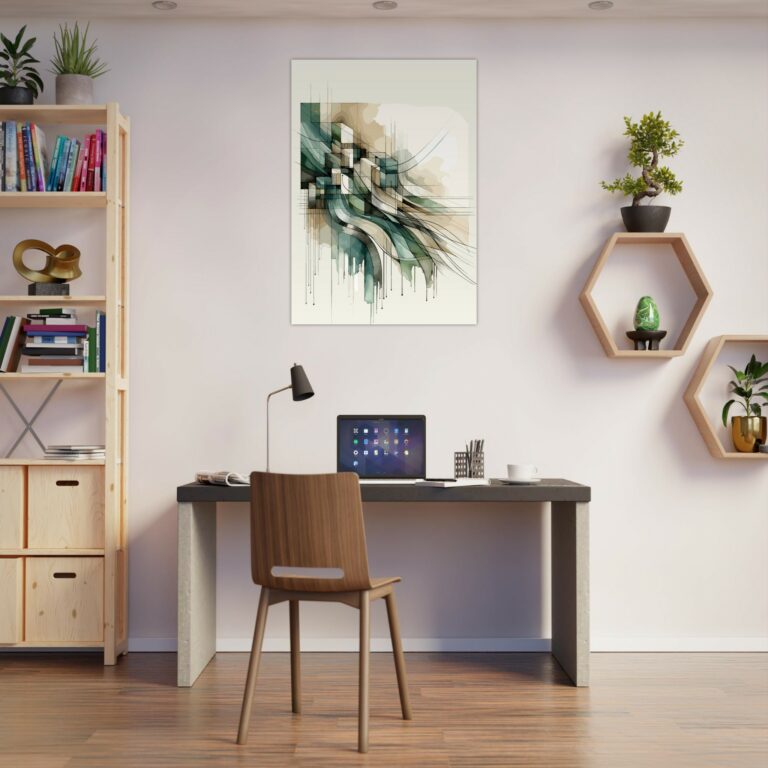 Minimalistisches Kunstwerk von städtischen Strukturen auf Leinwand oder Poster von Simplify Art